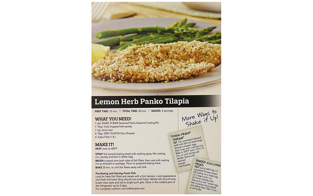 Kraft Shake 'N Bake Seasoned Panko Seasoned Coating Mix   Box  107 grams